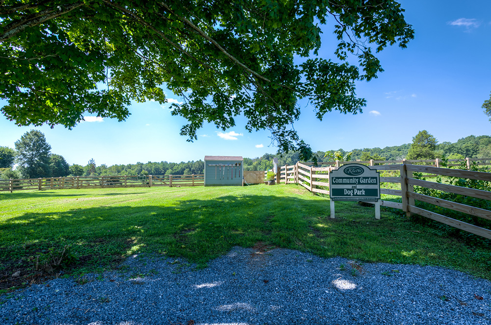 Entrance to The Reserve Community Garden and Dog Park. The Reserve at Leonard Farms. Bristol, Tennessee